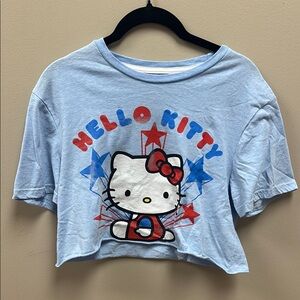 Hello Kitty Blue and Red Short Crop Top Tee